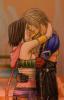 tidus and yuna kissing in sunset