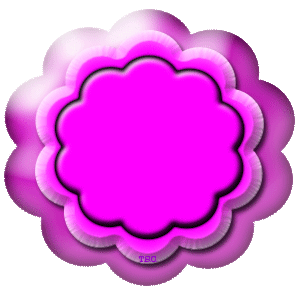pink button flower with Jovanna blinking in it