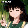 Kagome doing the victory sign