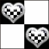 black&white hearts