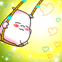 cute pig swinging