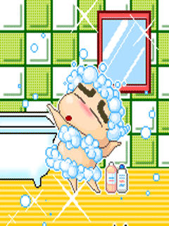 shin chan & soap bubbles