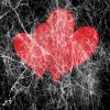 red emo hearts underneth webs