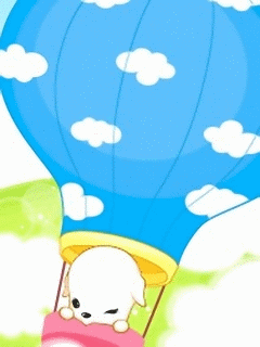 PUPPY ON HOT AIR BALLOON