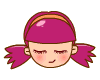 violet haired smiley girl
