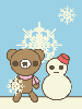 teddy bear & snowman