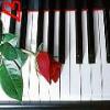 piano with rose