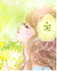 cute kawaii girl with a flower in her hair