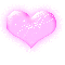 Crystal in a pink flashing heart