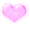 Penny in a pink blinking heart 