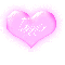 Tanner in a pink blinking heart