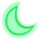rare glowing green moon