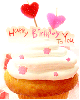 cute kawaii cuppy cake happy birthday to you