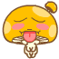mushroom sticking tongue out