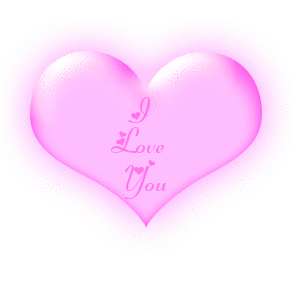 I Love You in a pink blinking heart