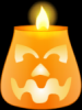 halloween pumpkin with candle