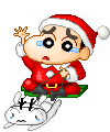 cute kawaii christmas santa shin chan