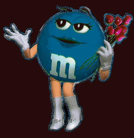 Blue M&M w/roses