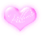 Bill in a pink blinking heart white