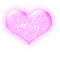 Robby in a pink blinking heart 